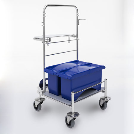 Stainless Steel Cleaning Cart with Charging Buckets